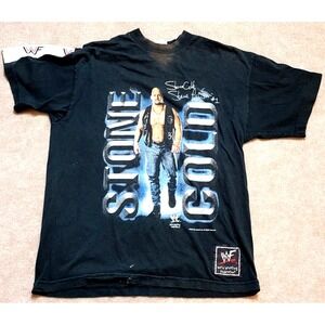 VINTAGE 1999 WWF STONE COLD STEVE AUSTIN SHIRT ATTITUDE ERA SAVVY LARGE BLACK